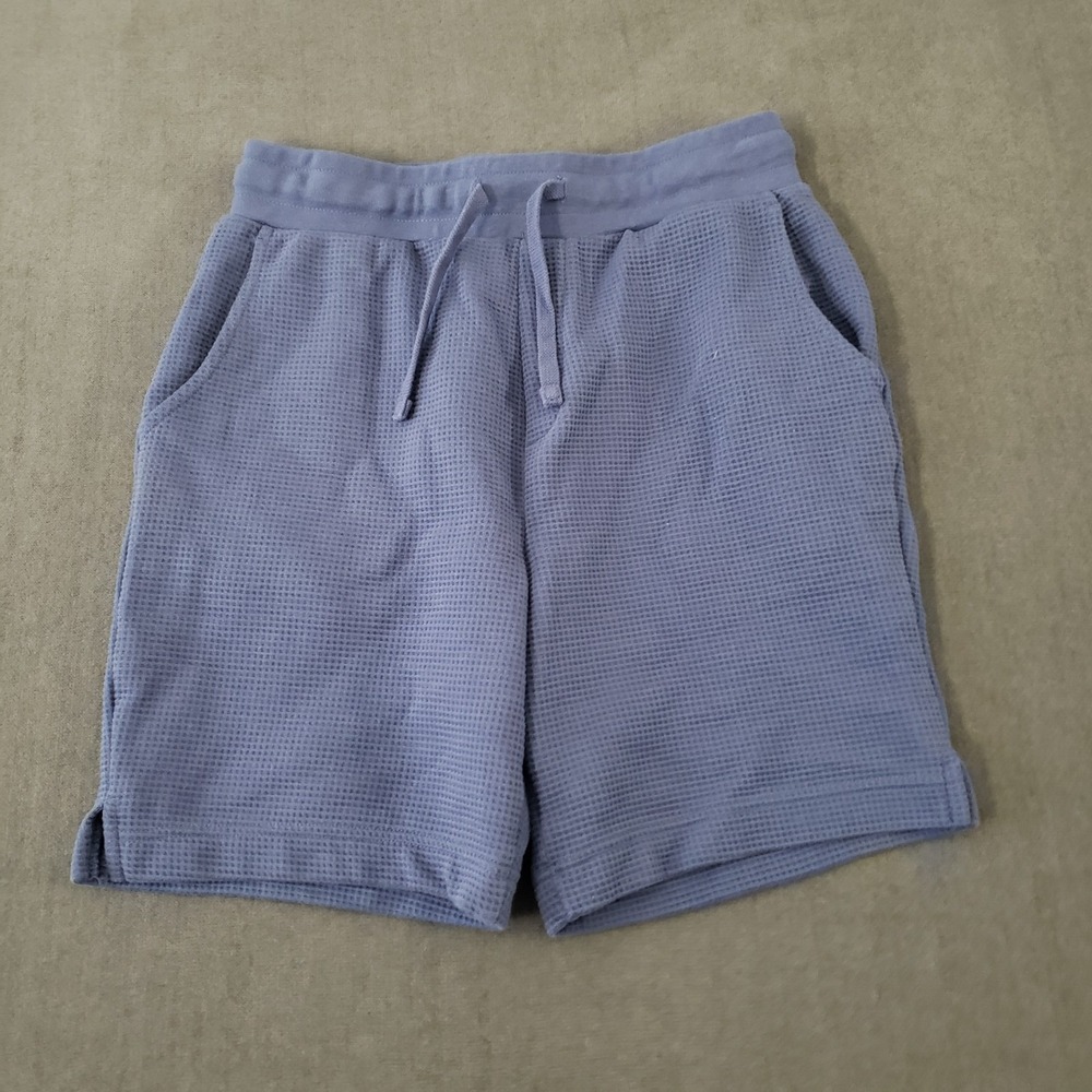 Primark Cares Shorts Womens‎ Size Small Waffle Knit Cotton Blend Drawstring Blue